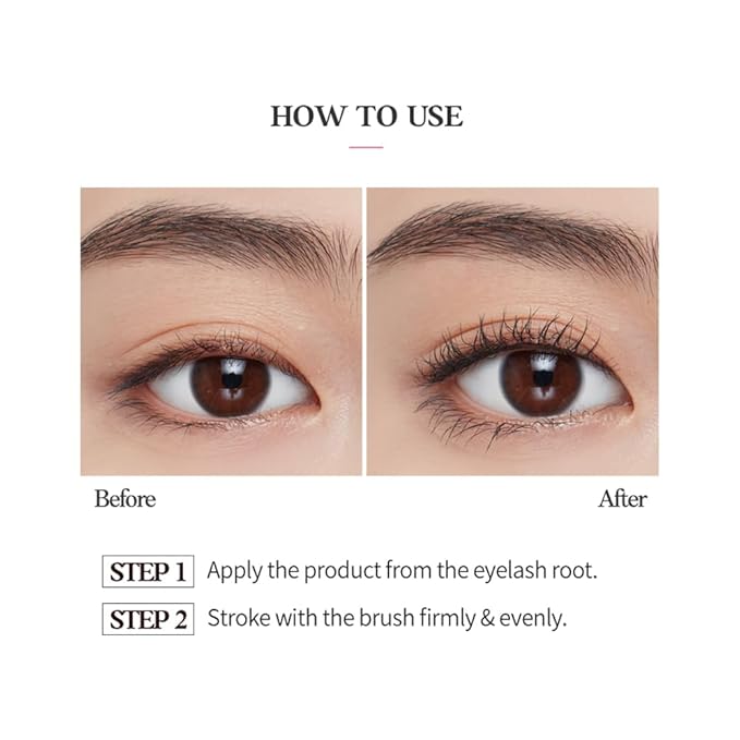 ETUDE Oh M'Eye Lash Black Tint Mascara – Natural Glossy Effect with Long Lasting Strong Curl System, Volume Enhancing, Smudge-Free, Improved fixation and water resistance, Korean Makeup, Kbeauty