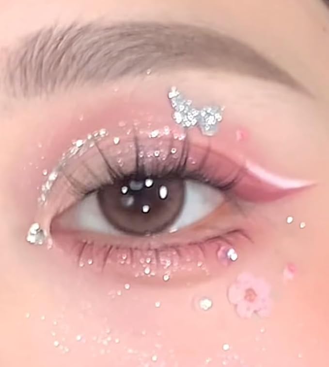 9 Colors Glitter Shimmer Eyeshadow Makeup Palette, Korean Natural Neutral Eye shadow Palettes Highly Pigmented Long Lasting Waterproof Blendable sombras para ojos Pink White Golden Brown