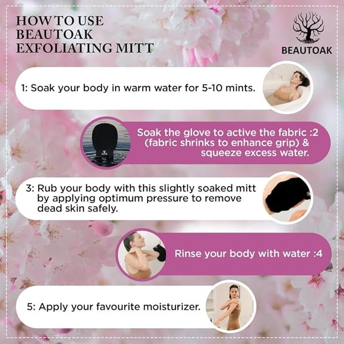 Korean Exfoliating Mitt for Shower - Exfoliating Glove Body Scrubber - Skin Exfoliator & Dead Skin Remover (1 Pack)