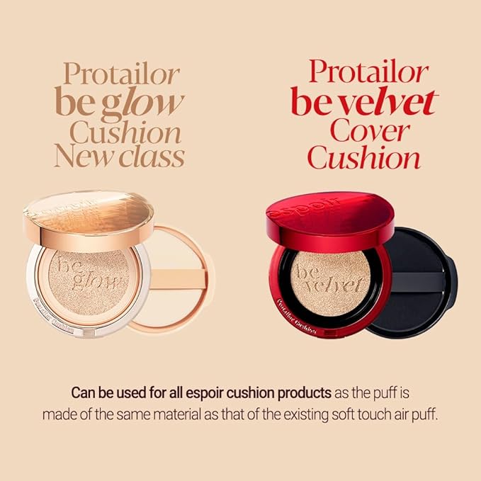Espoir Be Velvet Air Puff 7pc | Soft & Smooth Sponge Applicator for Flawless and Easy Makeup, Suitable for Cushion and Liquid Foundation, Cream, Powder, Concealer, Round Shape, Korean Base Tools