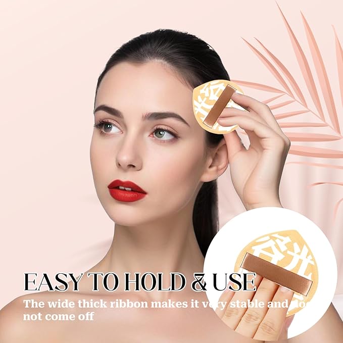 4 Pcs Korean Makeup Sponge Puff for Foundation Concealer and Powder Teardrop Setting Powder Puff Makeup Cushion Puff Foundation Sponge Blender Sponge for Liquid, Cream, and Powder (Large Size) - B