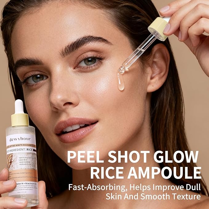 Black & White Rice Ampoule Duo Set & Soybean Moisture Exfoliating Serum, Gently Removes Dead Skin Cells, Refines Pores, Soft Face & Body Scrub for All Skin Types, Korean Skin Care