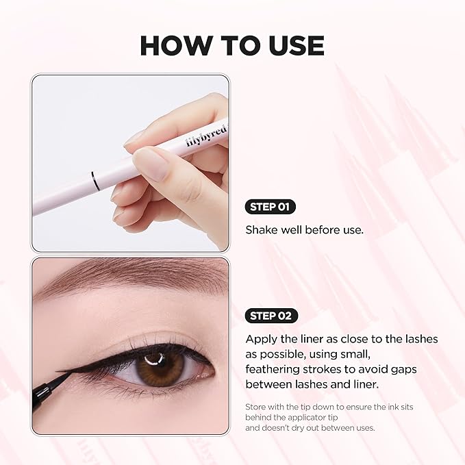 lilybyred AM9 to PM9 Survival Penliner | Korean Waterproof Liquid Eyeliner, 0.1mm Ultra-Fine Brush, Highly Pigmented, Quick-Dry, Smudge-Proof, Long-Lasting, Precision Line, 0.021 oz. (01 Matt Black)