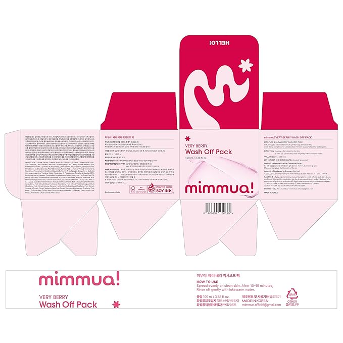 Very Berry Wash Off Pack | Korean Sauna Face Mask | Berry Complex + Fermented Ingredients for Skin Barrier | Instant Glow Up Effect | Whipped Cream Pack for Textured, Dry Skin 3.38 FL OZ