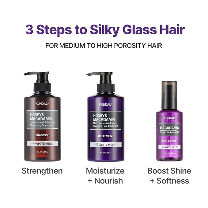 KUNDAL Honey & Macadamia Natural Conditioner, Korean Hair Care Damage Repair, Deep Hydration, Long Lasting Fragrance, with Honey, Argan Oil, Macadamia Oil 16.9fl oz (Baby Powder), Stocking Stuffers