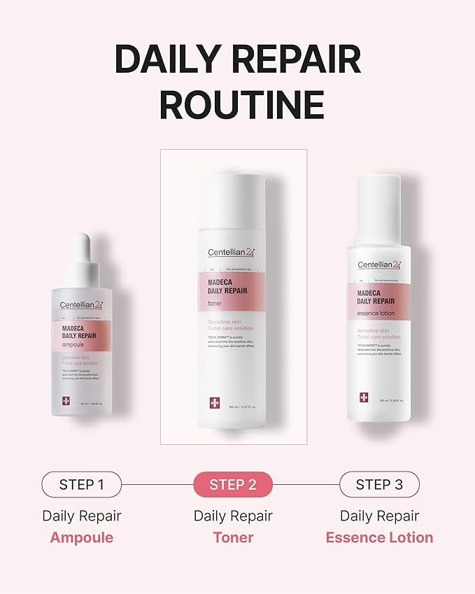 Centellian 24 Madeca Daily Repair Toner (5.07fl oz) - Hydrating & Soothing Face Toner for Sensitive Skin, Milky Tonor, Fast Absorbing, Strengthens Skin Barrier, Korean Skin Care. Centella Biome Water