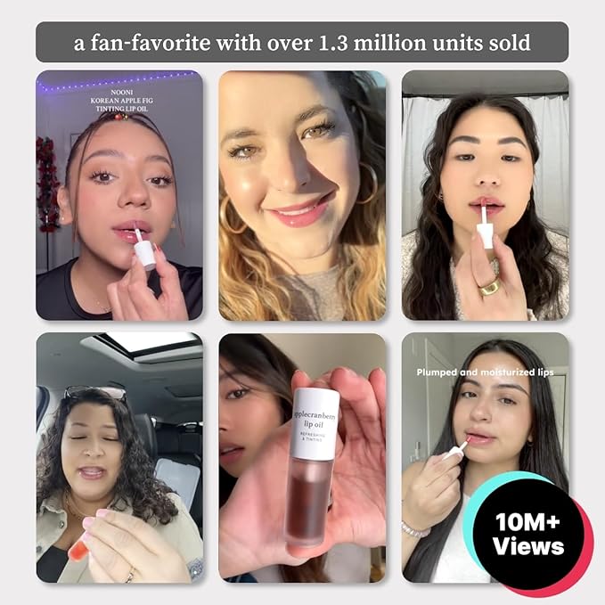 NOONI Korean Lip Oil - Appleblacktea | Long-Lasting, Moisturizing, Plumping, Revitalizing for Dry Lips, Waterproof, No Peel Off, Hydrating, Stocking Stuffers, Teen Girl Gifts, 0.12 FL Oz