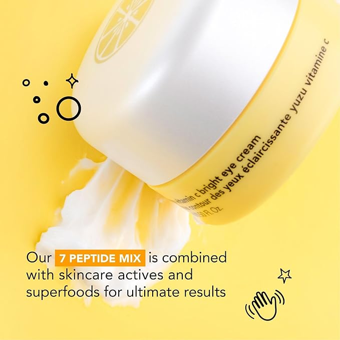Saturday Skin Yuzu Eye Balm Vitamin C Wide lluminating Under Tight Eye Cream Korean Niacinamide Caffeine for Wrinkles Puffy Eyes Dark Circles Moisturizing Hydrates Anti Aging for Women (15ml)