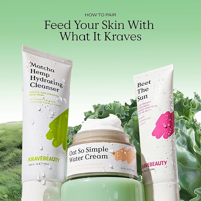 KraveBeauty Matcha Hemp Hydrating Cleanser Duo – Korean-Inspired Daily Gentle Face Wash, Supports Skin Barrier, Hydrating & Non-Stripping, Vegan & Cruelty-Free, 4.05 fl oz x2