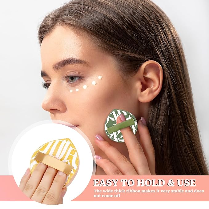 Korean Makeup Powder Puff Ultra Soft Teardrop Powder Puff Foundation Sponge Blender Sponge for Liquid, Cream, and Powder (2 Big 2 Small)