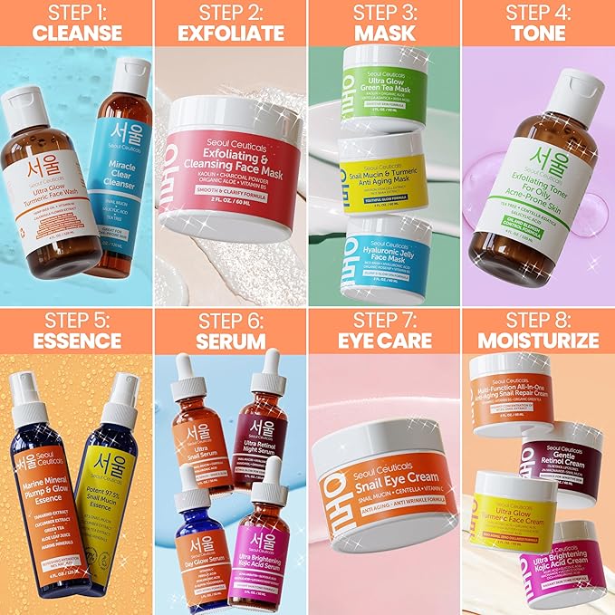 SeoulCeuticals Chebula Active Serum for Face - Korean Skin Care Anti Aging Natural K Beauty Skincare With Hyaluronic Acid + Spotted Orchid for Healthy, Youthful Glowing Skin 1oz