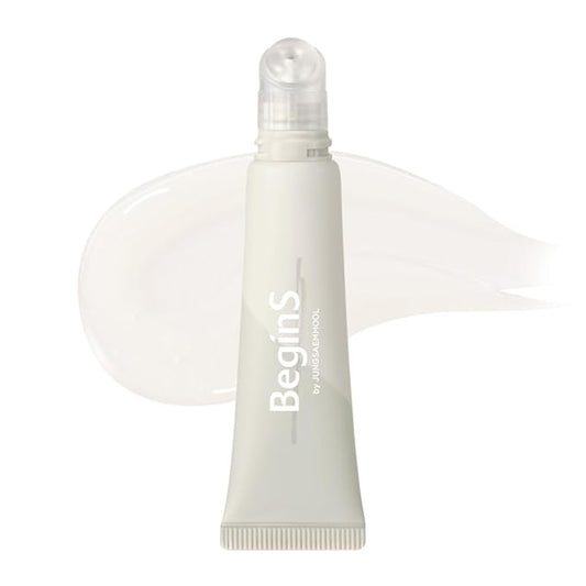 Lip Care Oil Clear 0.34 Fl Oz, Vegan Moisturizing Lip Oil with Jelly Massager for Dry Lips, 24H Hydration, Cooling & Exfoliating Lip Treatment, Korean Lip Mask Oil, BeginS