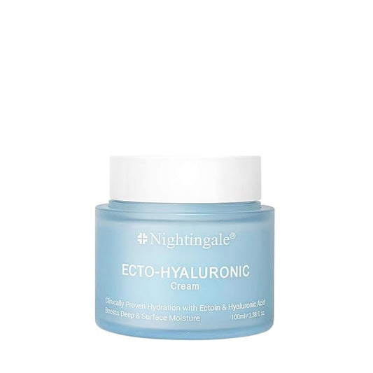 Nightingale Ecto-Hyaluronic Cream with 8 layer Hyaluronic Acid, Ectoin, Daily Face Moisturizer For Dry Skin, Fragrance Free, Hypoallergenic, Allergen Free, Cruelty Free, Vegan, Korean Skin Care