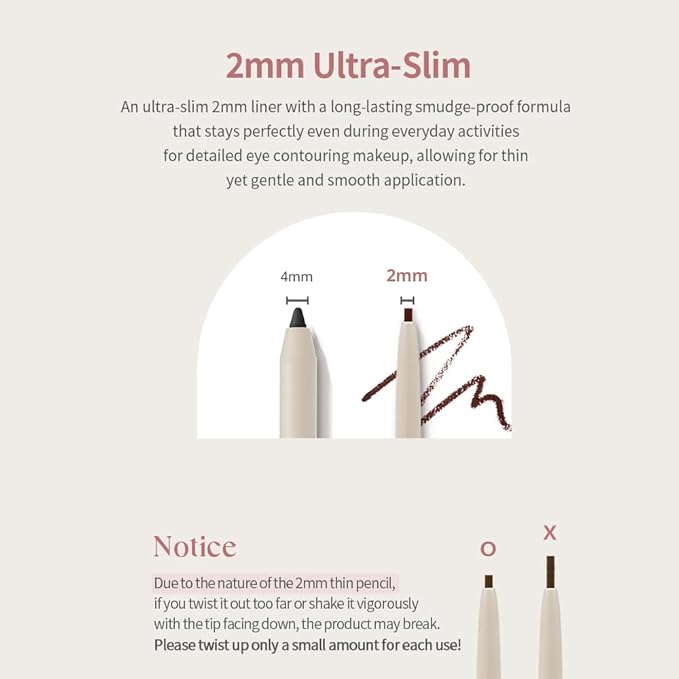 Heart Percent Dote On Mood Contour Eyeliner Slim, Long Lasting Aegyosal Waterline Extended Twim Liner for Eye Contouring Makeup, H2. Warm Dewy