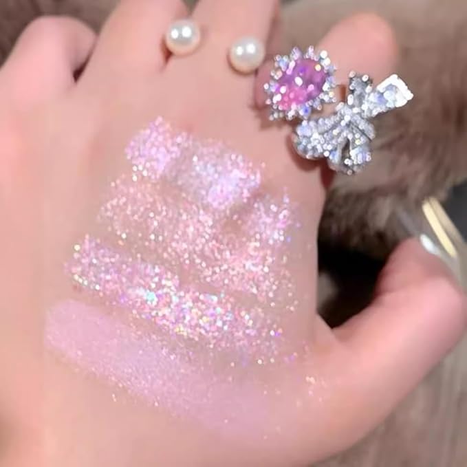 9 Colors Glitter Shimmer Eyeshadow Makeup Palette, Korean Natural Neutral Eye shadow Palettes Highly Pigmented Long Lasting Waterproof Blendable sombras para ojos Pink White Golden Brown