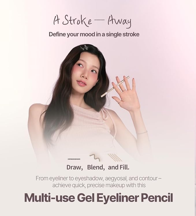 Heart Percent Dote On Mood Gel Eyeliner Pencil – Long-Lasting Waterproof Smudge Proof Smooth Retractable, Aegyo Sal Makeup, Under Eye Highlighter with Built-In Sharpener, #04. Gray Beige