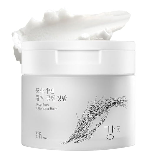 Korean Cleansing Balm with Rice Scent (Milky Sherbet Texture) – Gentle Makeup Remover, Removes Waterproof Makeup and Facial Oil, Includes Hygienic Mini Spatula, Holiday Essential