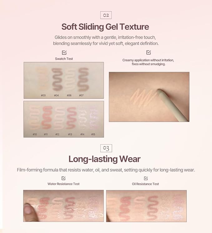 Heart Percent Dote On Mood Gel Eyeliner Pencil – Long-Lasting Waterproof Smudge Proof Smooth Retractable, Aegyo Sal Makeup, Under Eye Highlighter with Built-In Sharpener, #03. Light Beige