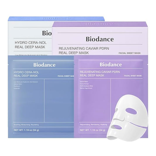 BIODANCE Barrier Rescue Duo: Caviar PDRN & Ceramide Panthenol Real Deep Overnight Gel Mask for Hydrating Plumping for Glass Skin, Korean Skincare Set, Christmas Gift Stocking Stuffers