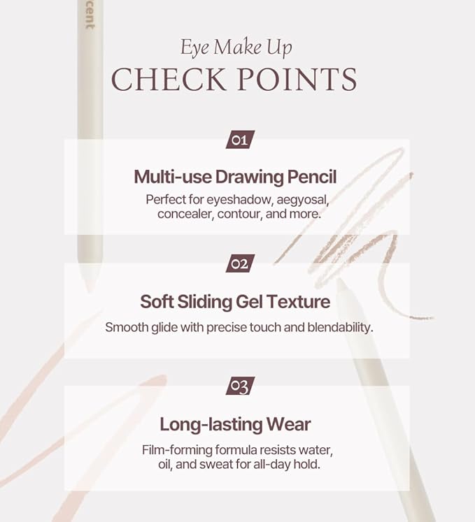 Heart Percent Dote On Mood Gel Eyeliner Pencil – Long-Lasting Waterproof Smudge Proof Smooth Retractable, Aegyo Sal Makeup, Under Eye Highlighter with Built-In Sharpener, #09. Glim Pink