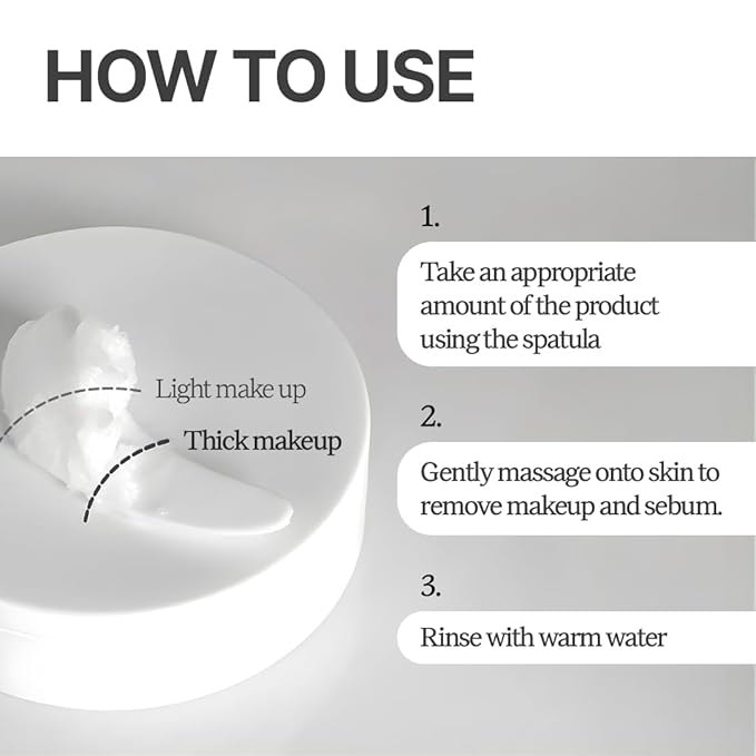 Korean Cleansing Balm with Rice Scent (Milky Sherbet Texture) – Gentle Makeup Remover, Removes Waterproof Makeup and Facial Oil, Includes Hygienic Mini Spatula, Holiday Essential