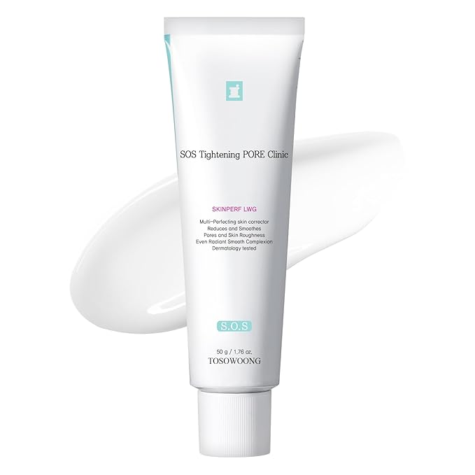TOSOWOONG Pore Refiner Cream, Pore Minimizer with AHA - Glycolic Acid and Lactic Acid, Oil Control Face Moisturizer for Oily Skin, Texture Smoothing for Fine Lines, Korean Skincare, 50g / 1.76 oz.