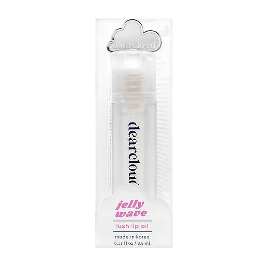 dearcloud Jelly Wave Lush Lip Oil – Clear Lip Gloss and Lip Gloss for Women - Korean skincare essential – Lip Oil for Women with Collagen - Diamond (0.13 oz)