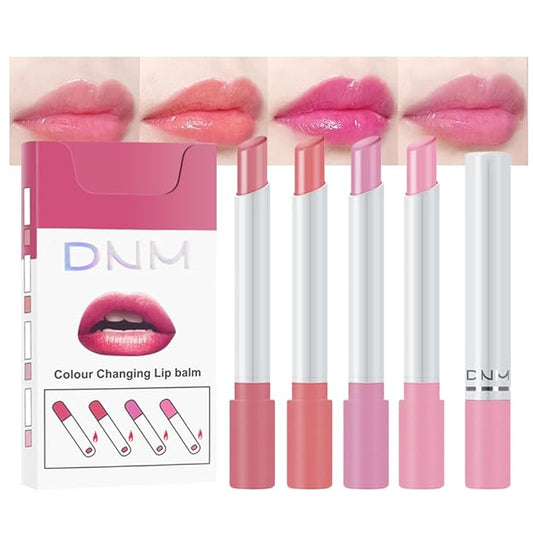 BINGBRUSH 4Pcs Color Changing Lipstick,Smoke Pipe PH Mood Long Lasting Labiales Lip Care Moisturizer Lip Balm Korean Magic Lip Gloss Tinted Stain Makeup Set for Women