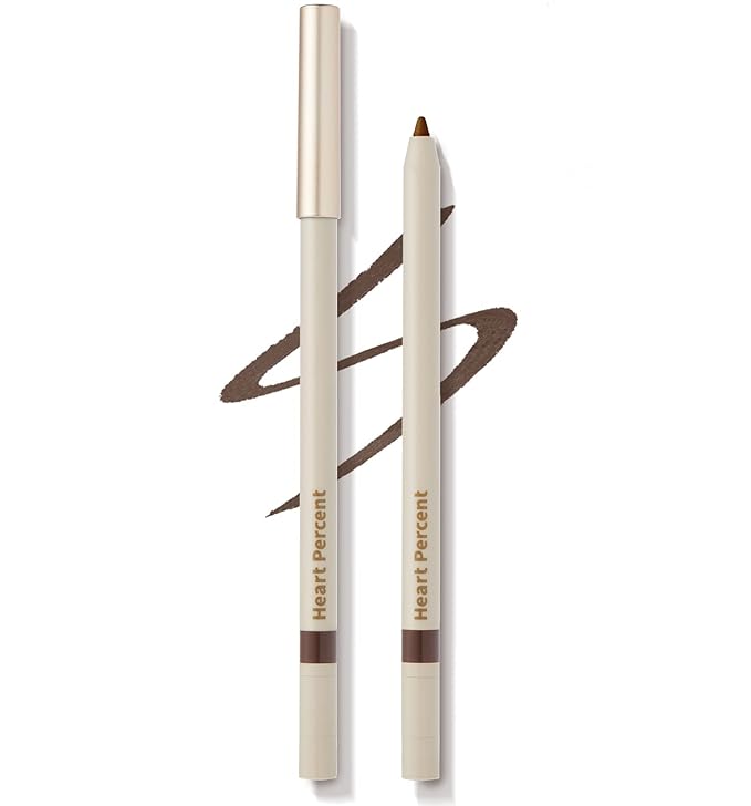 Heart Percent Dote On Mood Gel Eyeliner Pencil – Long-Lasting Waterproof Smudge Proof Smooth Retractable, Aegyo Sal Makeup, Under Eye Highlighter with Built-In Sharpener, #02. Natural Brown
