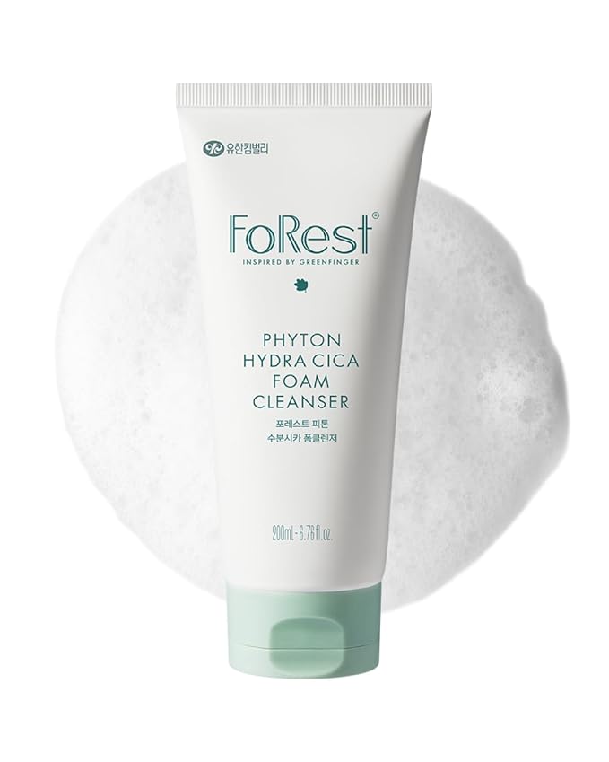 FOREST Phyton Hydra Cica Foam Cleanser 6.76 fl. oz. | Moisturizing | Low-pH | Hydrating Cleansing Wash for Sensitive Skin | Korean Skin Care | Deep Cleansing