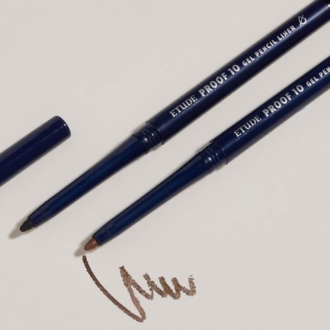 ETUDE Proof 10 Gel Pencil Liner, Eyeliner with Wearable Shades, Sharpenable Tip, Creamy Gel Texture, Waterproof & Sebum-Proof Precision Liner, Korean Makeup, Beauty, Black (0.011 Ounce)