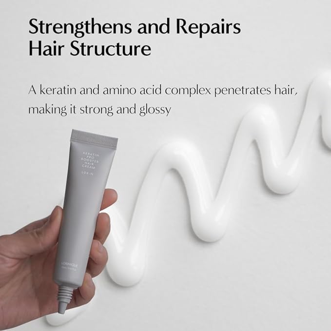 L04-N Keratin Heat Protectant Hair Cream 0.67fl oz | Korean Camellia Oil Leave-In Treatment for Silky & Shiny Hair | Anti-Frizz & Moisturizing Hair Serum