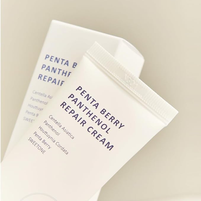 HEVEBLUE Penta Berry Panthenol Repair Cream - Vegan, Centella, Cica Barrier, Restore Moisture Balance, Deep Hydration, Sensitive Skin, Low Irritation, Korean Skincare, K-Beauty, Hypoallergenic
