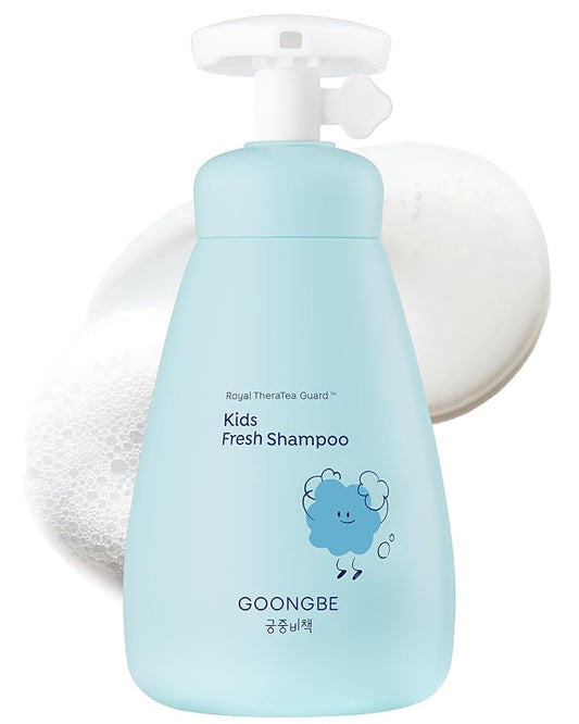 GOONGBE Kids' Fresh Shampoo - Korean Kids Scalp Purifying Shampoo - Gentle Deep Cleansing for Oily, Smelly Scalps - Low pH & Silicone-Free Formula - Allergen Free Scent, 10.1 fl.oz.