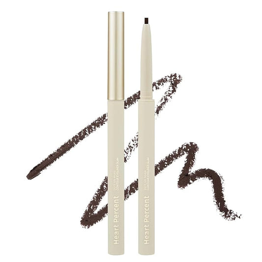 Heart Percent Dote On Mood Contour Eyeliner Slim, Long Lasting Aegyosal Waterline Extended Twim Liner for Eye Contouring Makeup, P2. Black Brown