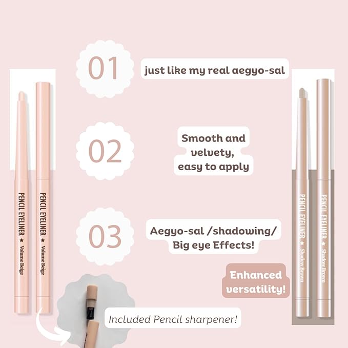 [thebom] AegyoSal Eyeliner Under-Eye Enhancing Pencil Highlighter Eye Makeup (Shadow Brown)