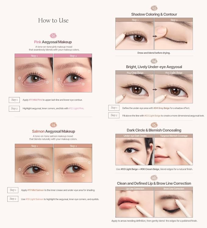 Heart Percent Dote On Mood Gel Eyeliner Pencil – Long-Lasting Waterproof Smudge Proof Smooth Retractable, Aegyo Sal Makeup, Under Eye Highlighter with Built-In Sharpener, #02. Natural Brown