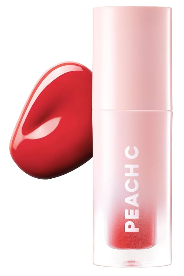 Peach C Jelly Beam Tint - Long Lasting Korean Lip Tint Stain Plumping Jelly Lip Gloss - Lightweight, Moisturizing & Buildable Lip Makeup Jelly Tint Blush with Vitamin E (Energy Pop, 0.07 oz)