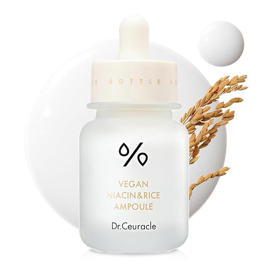 Dr.Ceuracle Vegan Niacin & Rice Ampoule - Dark Spot Discoloration Correcting Facial Treatment Serum with Soft and Silky Finish, Korean Skincare for Stocking Stuffers (30 ml / 1.01 fl. oz.)