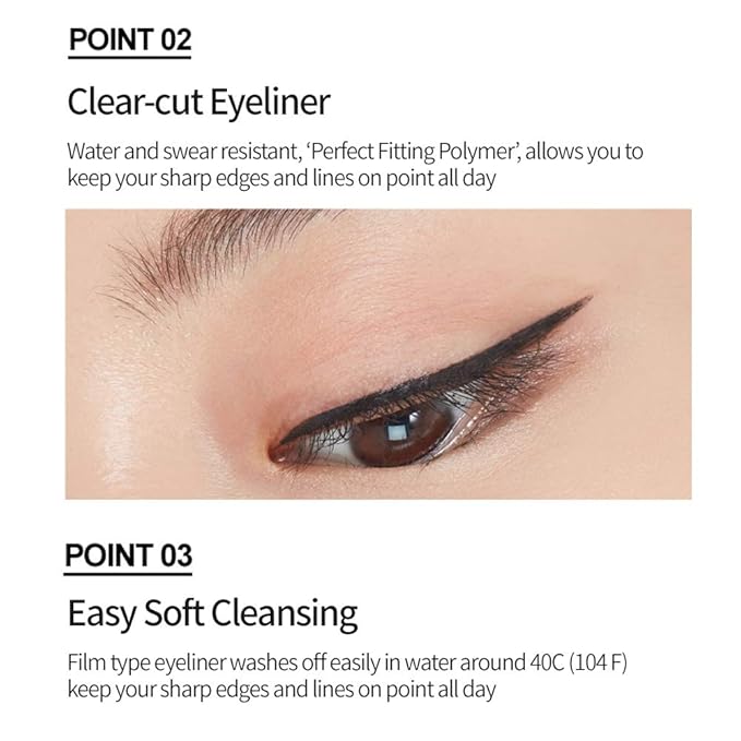 ETUDE Drawing Show Brush Korean liquid eyeliner, Soft Pen Type, Clear-Cut Soft Brush, Precise Tip, Long-Lasting, Waterproof, Easy Clean, Korean Makeup, Beauty, Brown (0.021 Ounce)