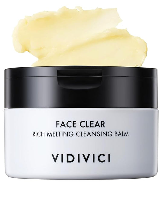 VIDIVICI Face Clear Rich Melting Cleansing Balm - Korean Makeup Remover - Gentle Face Wash, Pore are, Sebum & Blackhead Care - Balm to Oil Formula, 3.38oz.