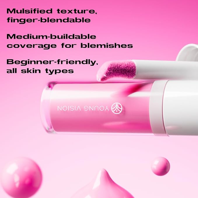 YOUNG VISION Liquid Blush, Long Lasting Korean Liquid Blush, Non-sticky Waterproof Lightweight Face and Cheek Tint, Moisturizing High Pigment Water Tint for Face, Cheeks, Mature Skin