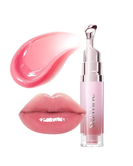 Hydrating Brightening Lip Serum, Smooth Tinted Lip Stain, Plumping Lip Gloss with Polypeptide Squalane, Moisturizing Balms, Brighten Dark Lips, Korean Beauty Makeup (01 Baby Pink)