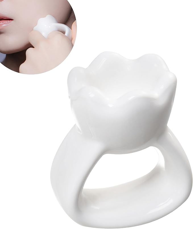 HAUA Ring Gua Sha, Korean Facial Tools, Premium Natural Ceramic, Massager, Multi-use Face & Body, Stocking Stuffers, Holidy Gift | 2oz