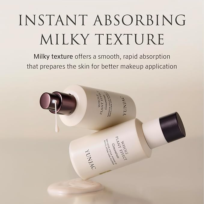 Whole Plant Effect Concentrate(1.35fl oz) - Instant Absorbing Milky texture serum, with squalane, ceramide, fermented ginseng root, for deep hydration, strengthen skin barrier, Korean skin care