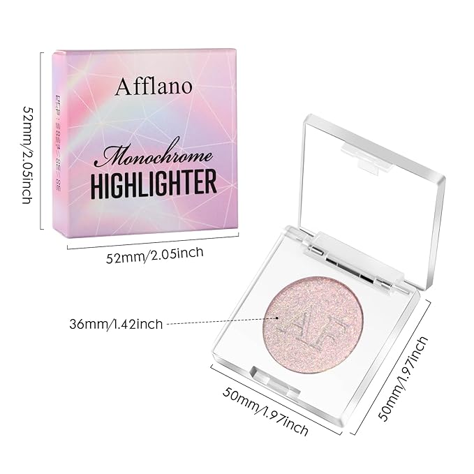 Pink Gold Highlighter Makeup Powder, Duochrome Radiant Shimmer Highlighting Makeup Pallet, Long Lasting Korean Iluminadores De Maquillaje, High Pigment Sparkly Shiny Face Illuminator for All Skin, #01