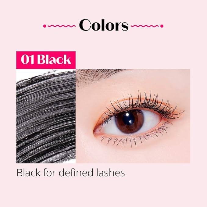 ETUDE Curl Fix Mascara Black 1+1 Set, Lash Mascara, Strong Curl Up, Long-Lasting, Waterproof, Light-Weight, Korean Makeup, Beauty, Vegan Certified (0.27 * 2 Fl Oz)