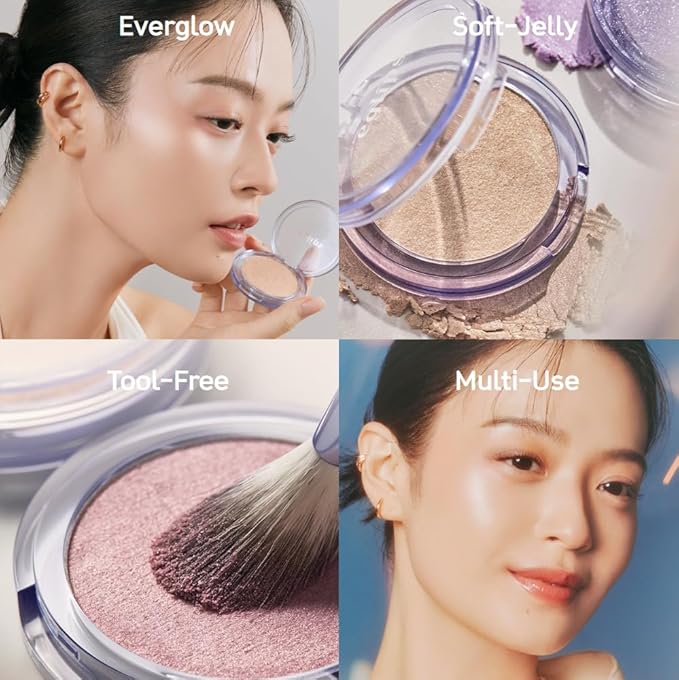 EGLIPS Everglow Highlighter - Radiant Glow Soft Jelly Texture Shimmer Powder Lightweight Longlasting Buildable & Blendable Smooth Silky Finish Daily Korean Face Makeup (04 PANORAMA, 0.17 oz)