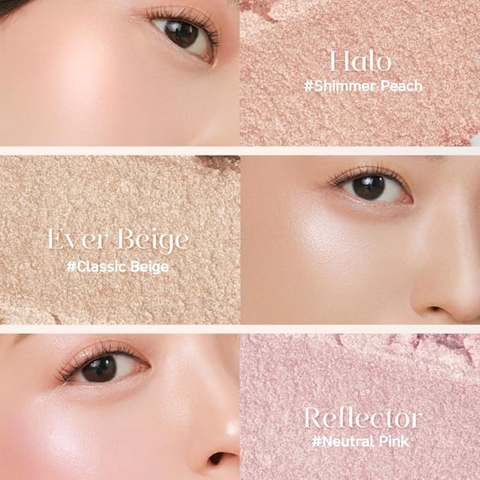EGLIPS Everglow Highlighter - Radiant Glow Soft Jelly Texture Shimmer Powder Lightweight Longlasting Buildable & Blendable Smooth Silky Finish Daily Korean Face Makeup (02 EVER BEIGE, 0.17 oz)