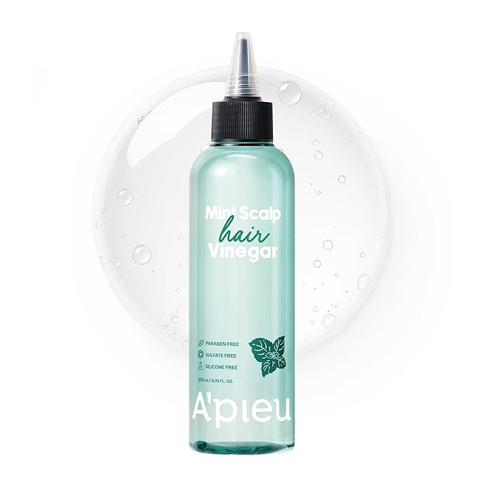 A’PIEU Mint Hair Vinegar - Deep Scalp Clean & Detox for Oily Scalp, Buildup & Dandruff Scalp Treatment, pH-Balancing Rinse for Fresh, Shiny Hair, Korean Hair Care, 6.76 fl oz